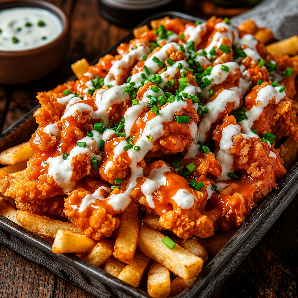 Loaded fries with crispy chicken at The Chiya Spot